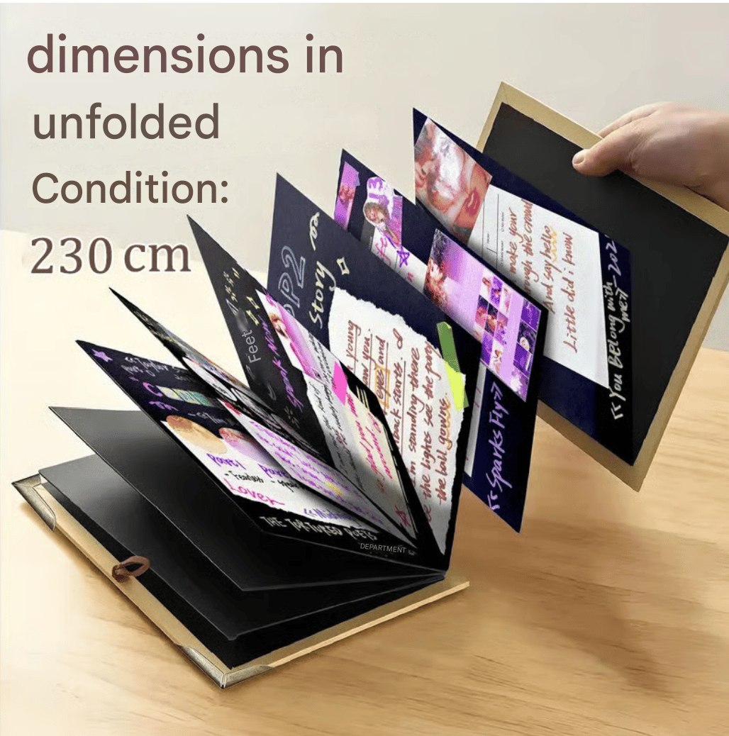 🔥✨The Memory Keeper: 230 cm Accordion Scrapbook Album📚